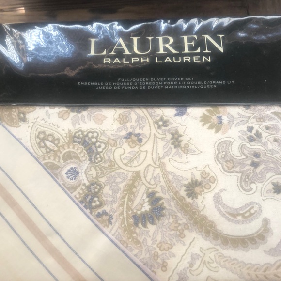 Lauren Ralph Lauren Paisley Duvet Cover in Cream and Tan